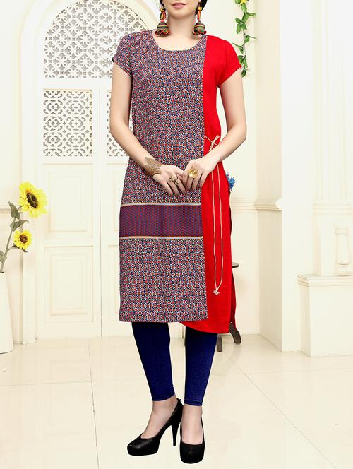 blue rayon straight kurta - 14471203 - Very Small Image - 1