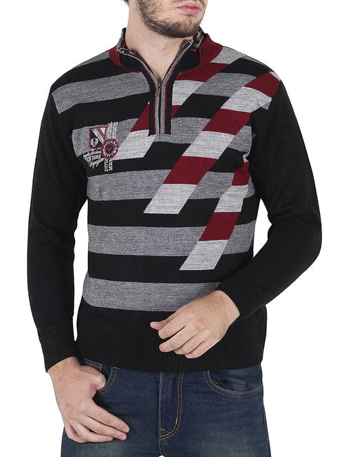 black woollen pullover - 14471270 - Standard Image - 1