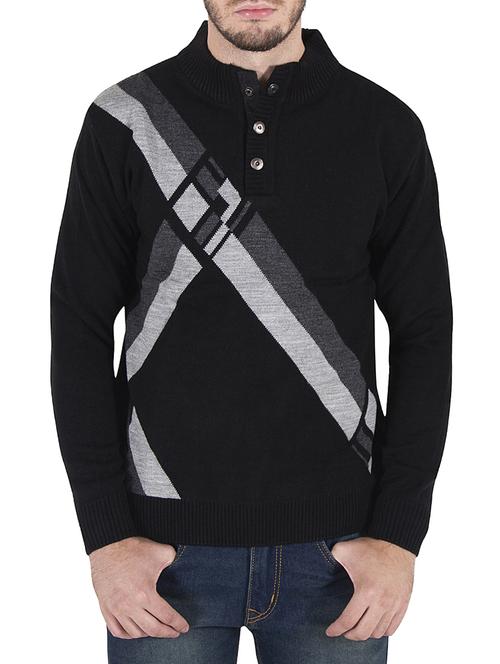 black woollen pullover - 14471275 - Standard Image - 1