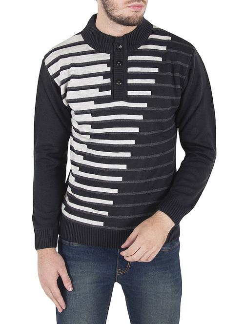 black woollen pullover - 14471283 - Standard Image - 1