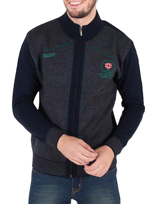 navy blue woollen pullover - 14471296 - Very Small Image - 1