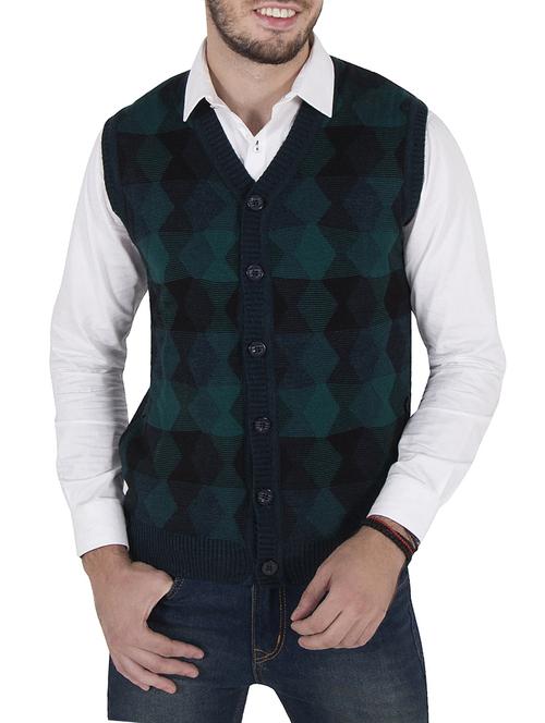 green woollen pullover - 14471302 - Standard Image - 1