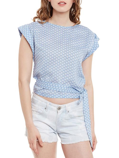 Blue printed top - 14471372 - Standard Image - 1