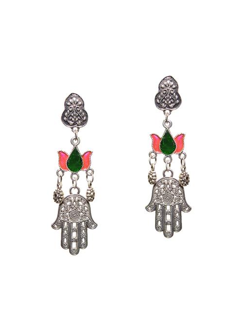 metallic metal drop earring - 14471904 - Very Small Image - 1