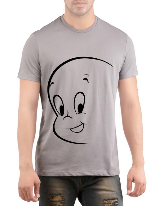 grey cotton chest print t-shirt - 14471947 - Standard Image - 1