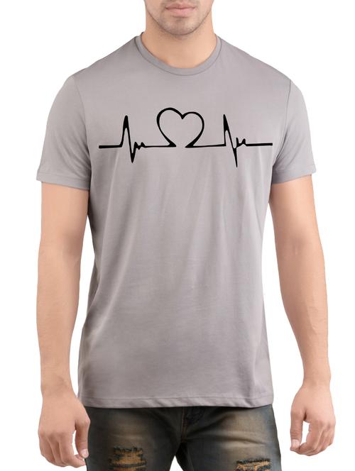 grey cotton chest print t-shirt - 14472003 - Very Small Image - 1