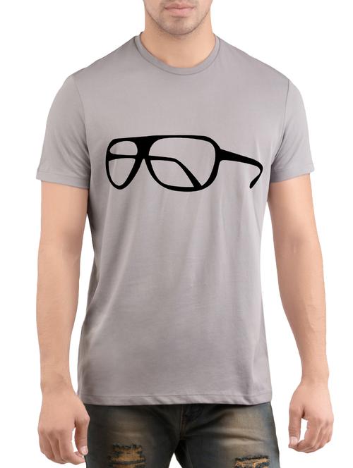 grey cotton chest print t-shirt - 14472008 - Very Small Image - 1