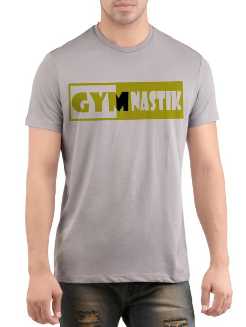 grey cotton chest print t-shirt - 14472014 - Very Small Image - 1