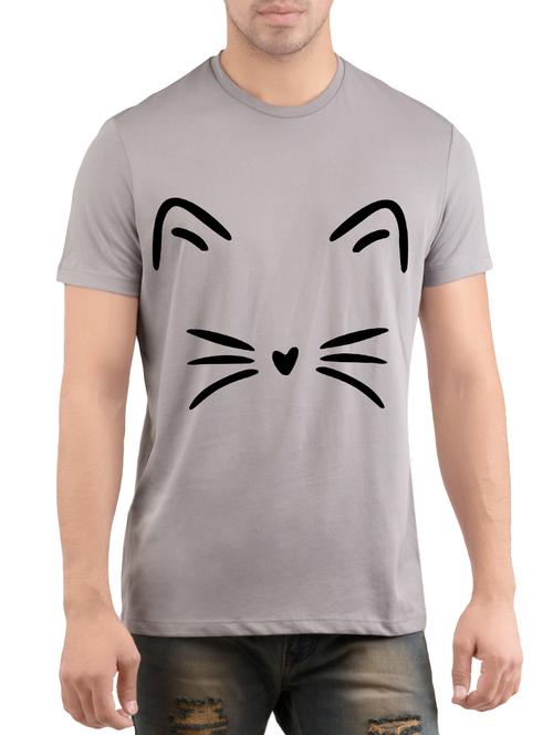 grey cotton chest print t-shirt - 14472022 - Very Small Image - 1