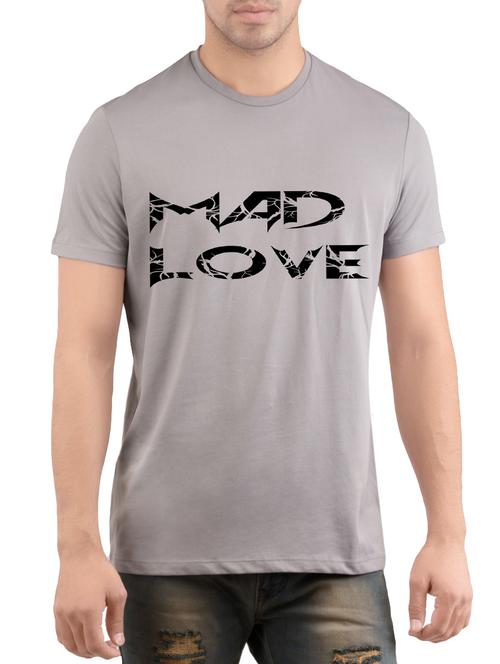 grey cotton chest print t-shirt - 14472034 - Very Small Image - 1