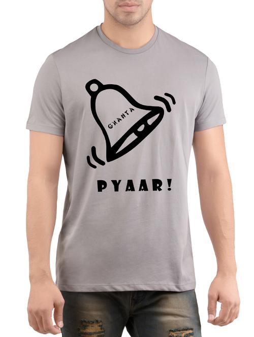 grey cotton chest print t-shirt - 14472036 - Very Small Image - 1