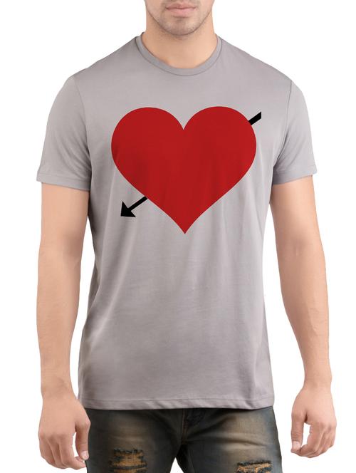 grey cotton chest print t-shirt - 14472054 - Very Small Image - 1
