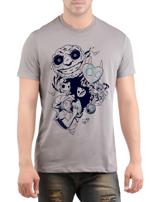 grey cotton chest print t-shirt - 14472134 - Standard Image - 1