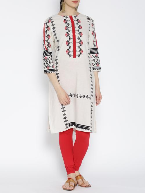 natural cotton straight kurta - 14472166 - Very Small Image - 1