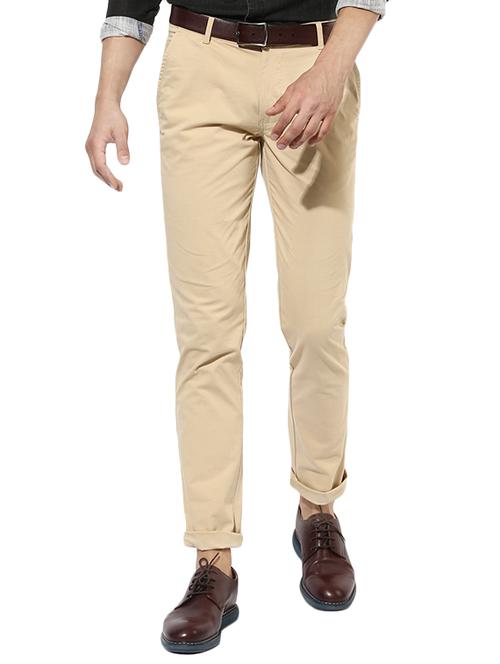 beige cotton chinos casual trousers - 14472185 - Very Small Image - 1