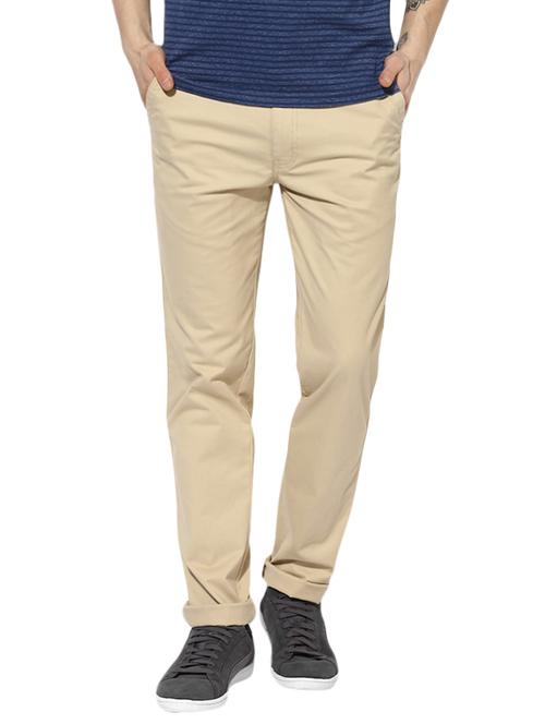 beige cotton chinos casual trousers - 14472193 - Very Small Image - 1