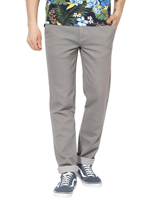 grey cotton chinos casual trousers - 14472200 - Very Small Image - 1