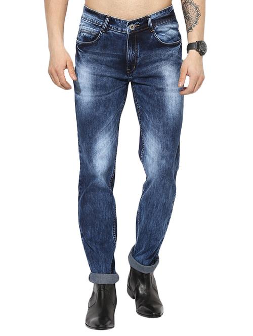 blue cotton washed jeans - 14472223 - Very Small Image - 1