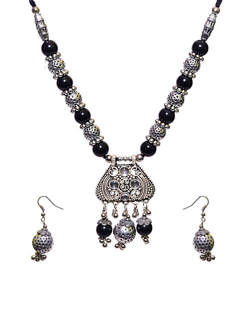 metallic metal long necklaces and earrings - 14472245 - Very Small Image - 1