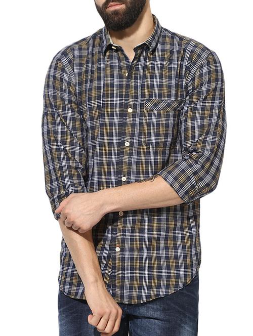 blue cotton casual shirt - 14472253 - Very Small Image - 1