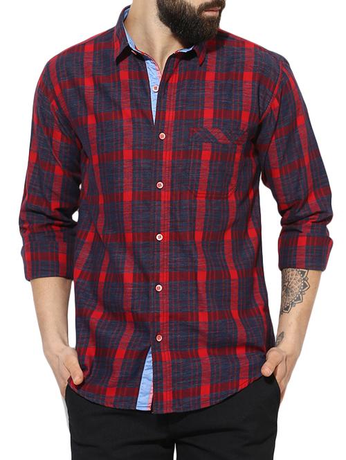 blue cotton casual shirt - 14472263 - Very Small Image - 1