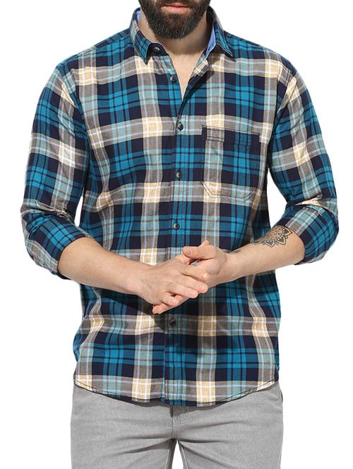 blue cotton casual shirt - 14472270 - Very Small Image - 1