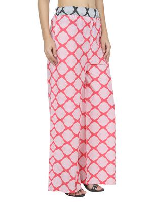 pink printed cotton palazzo - 14472687 - Standard Image - 2