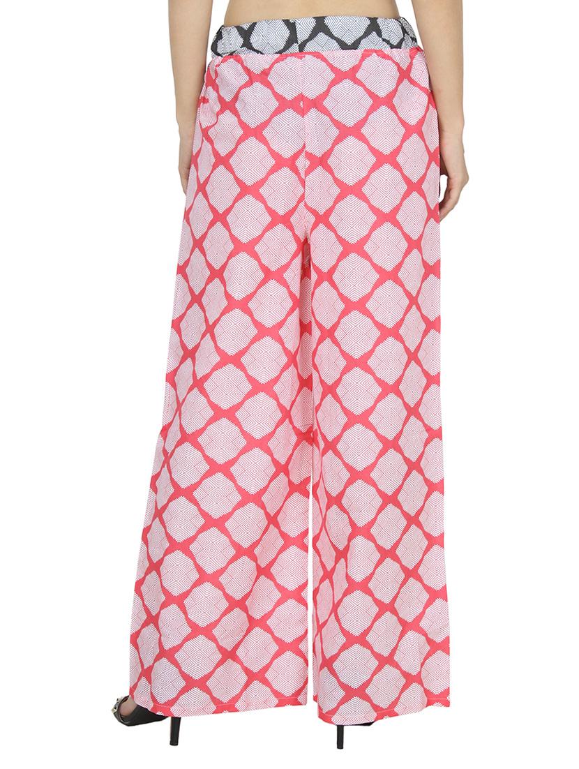 pink printed cotton palazzo - 14472687 - Zoom Image - 3