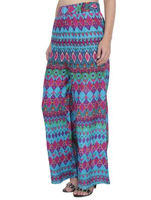 multi colored cotton palazzos - 14472688 - Standard Image - 2
