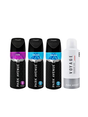 Park Avenue 1 Storm and 2 Cool Blue and 1 Voyage Deodorant Combo for Men (Pack of 4) - 14472791 - Very Small Image - 1