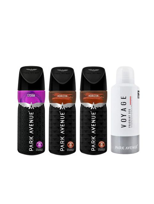 Park Avenue 1 Storm and 2 Horizon and 1 Voyage Deodorant Combo for Men (Pack of 4) - 14472803 - Very Small Image - 1