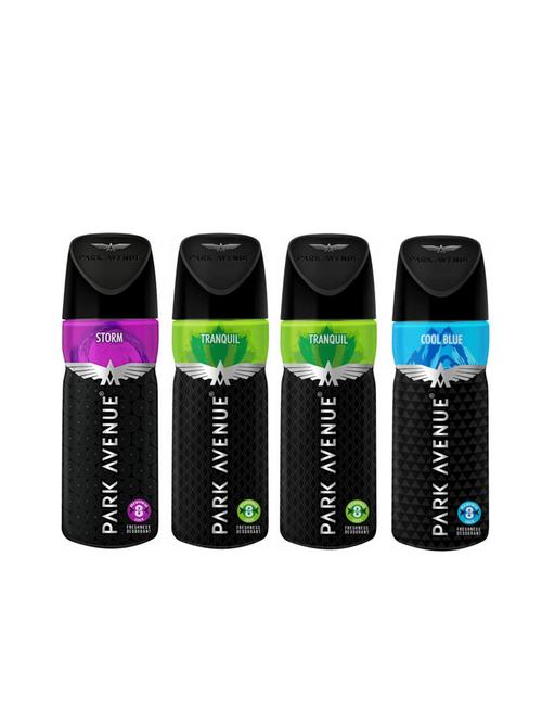 Park Avenue 1 Storm and 2 Tranquil and 1 Cool Blue Deodorant Combo for Men (Pack of 4) - 14472806 - Very Small Image - 1