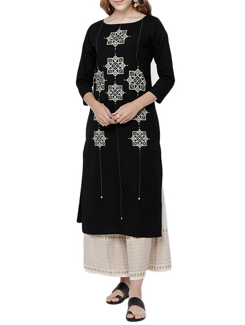multi cotton blend straight kurta - 14472916 - Very Small Image - 1