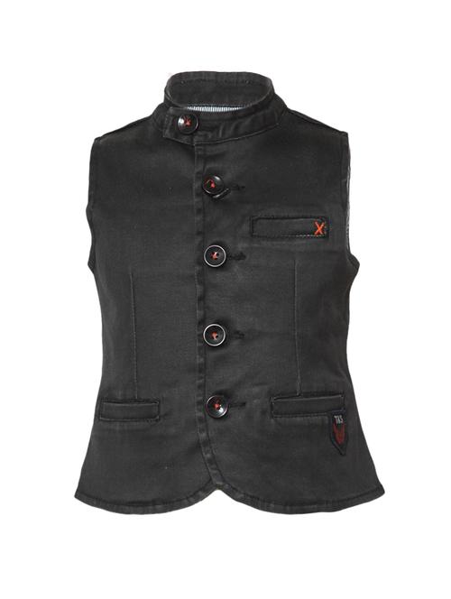 black cotton blend waistcoat - 14473029 - Very Small Image - 1