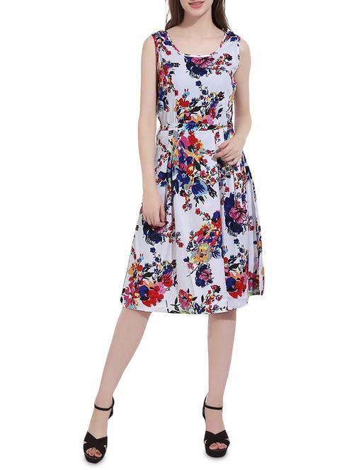 White printed a-line dress - 14473035 - Very Small Image - 1