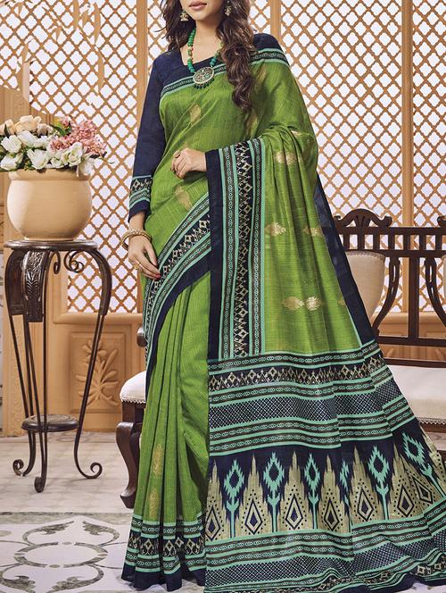 green art silk bhagalpuri saree with blouse - 14473280 - Standard Image - 1
