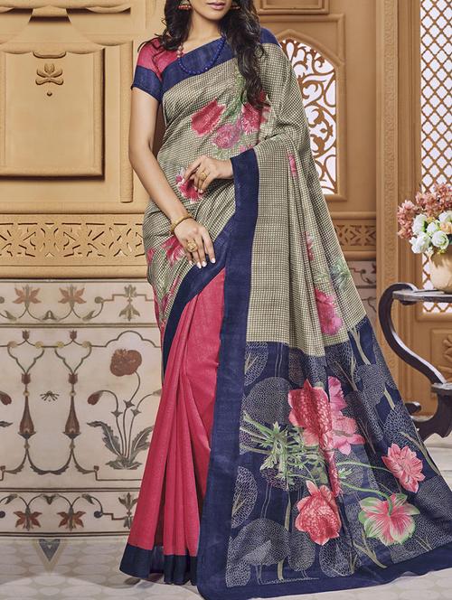 multicolour bhagalpuri saree with blouse - 14473281 - Very Small Image - 1