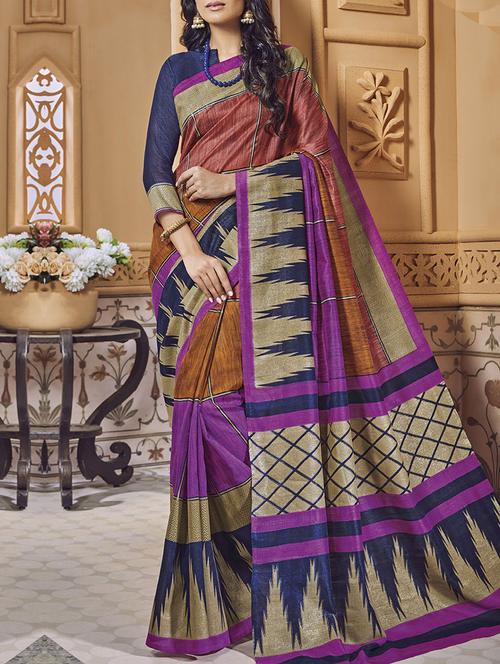 purple colour bhagalpuri saree with blouse - 14473297 - Standard Image - 1