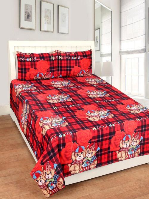 red polyester bedsheet - 14473336 - Very Small Image - 1