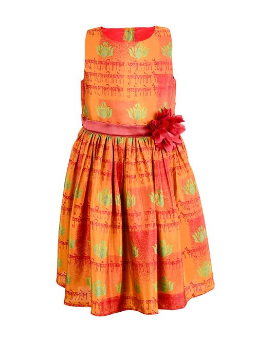 orange polyester frock - 14473426 - Very Small Image - 1