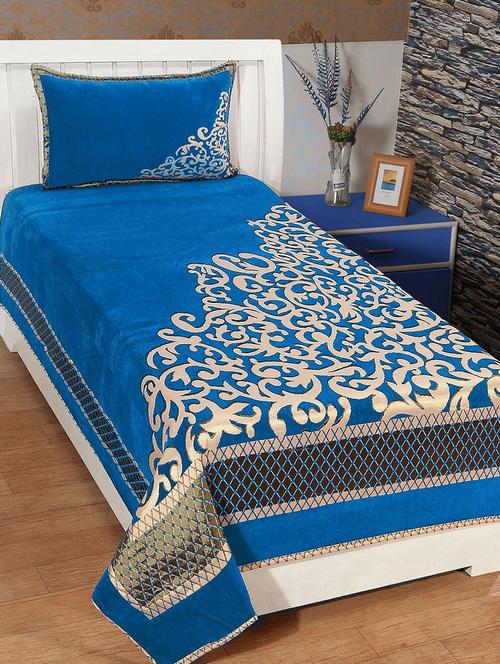SINGLE CHENILLE BED COVER WITH 1 PILLOW COVER - 14473532 - Standard Image - 1