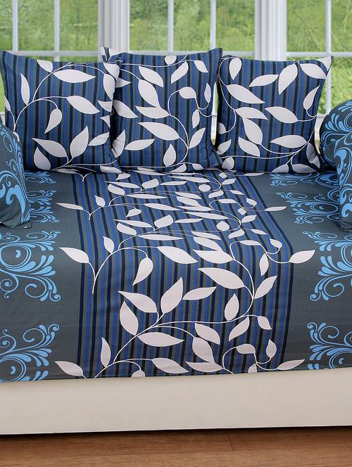 Cotton Printed 6 Pieces Diwan Set - 14473626 - Very Small Image - 1