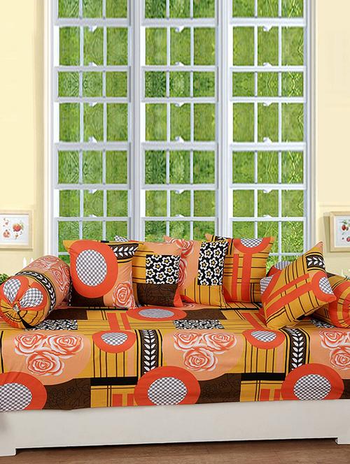 FLORAL PRINT COTTON DIWAN SET - 14473635 - Very Small Image - 1