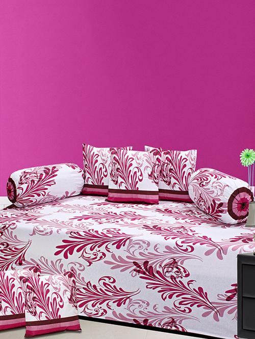 FLORAL PRINT COTTON DIWAN SET - 14473639 - Very Small Image - 1