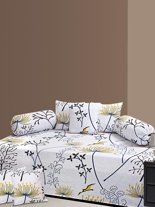FLORAL PRINT COTTON DIWAN SET - 14473650 - Very Small Image - 1