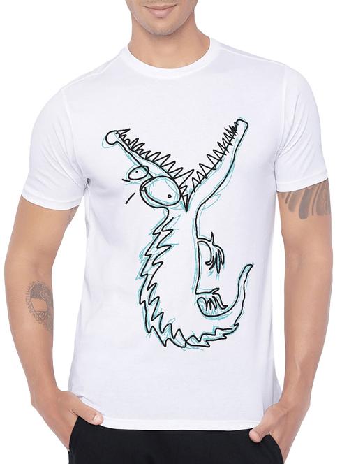 white cotton front print tshirt - 14473740 - Very Small Image - 1