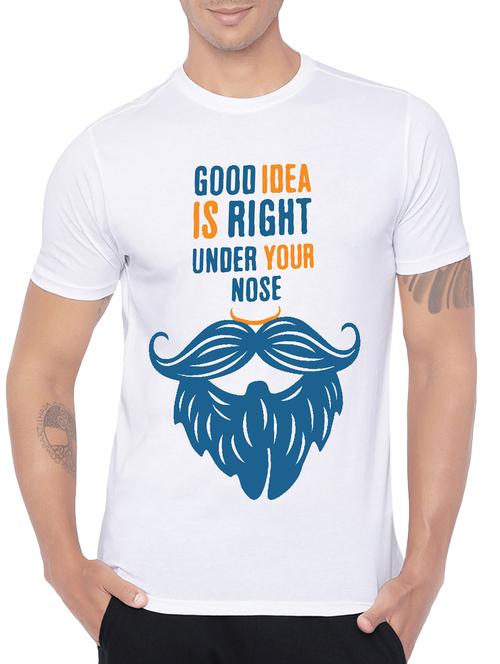white cotton front print tshirt - 14473752 - Very Small Image - 1