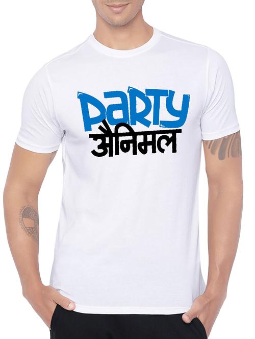white cotton chest print t-shirt - 14473813 - Very Small Image - 1