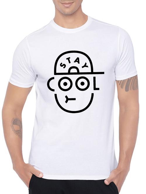 white cotton chest print t-shirt - 14473836 - Very Small Image - 1