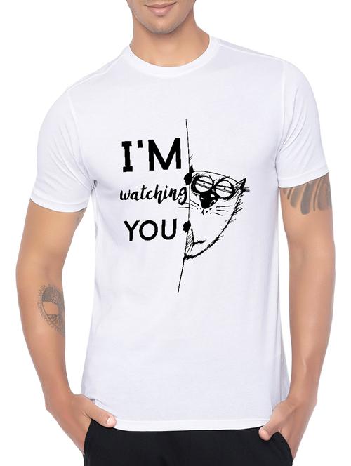 white cotton chest print t-shirt - 14473848 - Very Small Image - 1